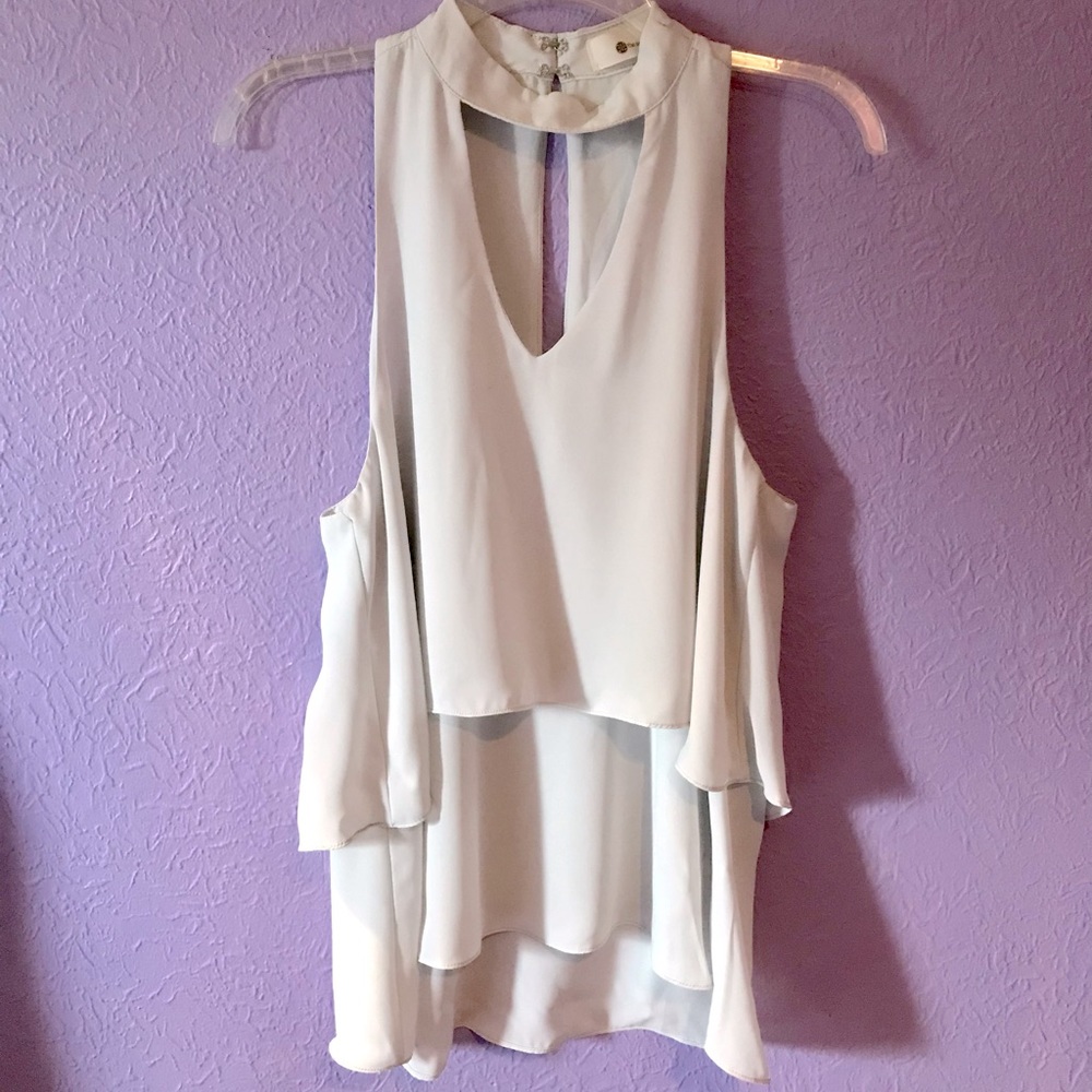 Light Grey, Flowy Blouse